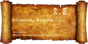 Körmendy Bianka névjegykártya