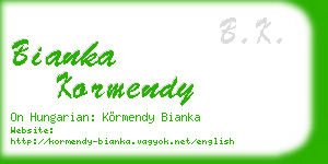 bianka kormendy business card