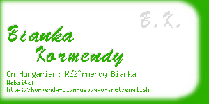 bianka kormendy business card